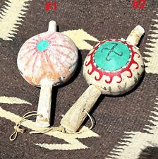 VINTAGE Native American Hopi Gourd Rattles  - RARE *PAIR* picture