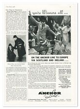 Print Ad Anchor Line You're Winners All Vintage 1938 3/4-Page Advertisement picture