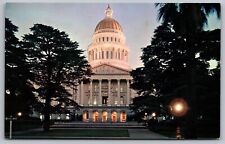 California State Capitol Sacramento CA Golden Domed Building Vintage Postcard picture