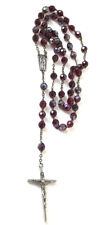 Vintage Red Garnet Color Aurora Borealis Glass January Birthstone Rosary Italy picture