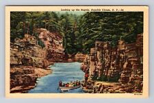 Ausable Chasm NY- New York, Looking Up The Rapids, Antique, Vintage Postcard picture