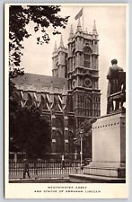 Westminster Abbey Statue Abraham Lincoln Postcard UNP VTG Tucks London picture