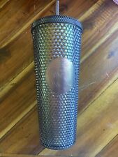 NEW Starbucks Limited Edition Gold Black Dark Studded Cold Cup Tumbler 24oz  picture