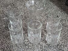 Vintage Upjohn Sales Academy Glass & Carafe Set 5 Glasses Pharmaceutical Co. picture