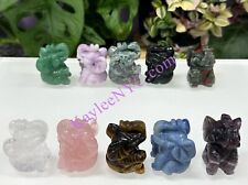 Wholesale Lot 10 Pcs 2” Natural Crystal Elephant Carving Healing Energy picture