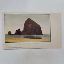 Haystack Rock Cannon Beach Oregon Antique Undivided Back Postcard Seascape picture