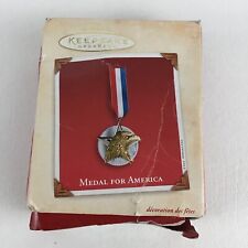 Hallmark Keepsake Christmas Ornament Patriotic Medal For America Vintage 2002 picture