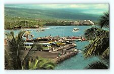 Hawaii Kailua-Kona Billfishing Tournament Kailua Pier Palm Trees Postcard E8 picture