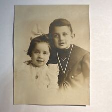 Early 1900s CDV Children sailor suit locket ORIGINAL photo Jewish Davis family picture