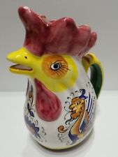 ROOSTER Pitcher Country Farm Kitchen Mini Colorful Jug Vintage Boston Warehouse picture