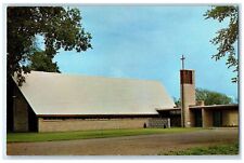 c1960s Salem Lutheran Church Exterior Roadside Barron WI Unposted Cross Postcard picture