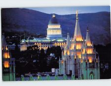 Postcard Temple Spires And Capitol Dome Salt Lake City Utah USA picture