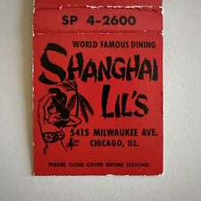 Vintage 1950s Shanghai Lil’s Tiki Bar Chicago Illinois Matchbook Cover picture