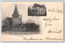 Kaukauna Wisconsin Postcard Brokaw Memorial ME Church Epworth Home Building 1905 picture