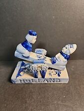 Vintage EH Delft Boy Girl Seesaw Holland Figurine picture