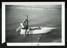 Vintage Photo HANDSOME SHIRTLESS MAN w/ SMALL SPEEDBOAT Gay Interest 1961  picture
