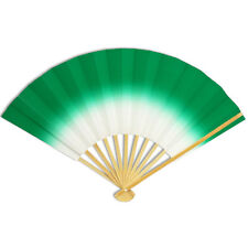 Japanese Odori Fan Geisha Dance Hand Held SENSU Folding Fan Green Made in Japan picture