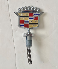 Vintage Chrome Metal Cadillac Car Hood Ornament Emblem Badge Crest GM Automobile picture