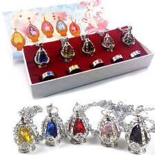 Anime Cosplay Puella Magi Madoka Magica Soul Gem 5 Necklace + 5 Rings With BOX picture