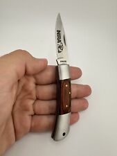 NRA 440 Stainless Lock back Knife With Wood Handles picture