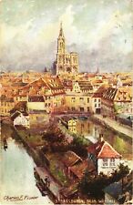 Strasbourg, France By The Word, Painting of City By Charles F. Flower Postcard picture