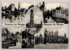 Postcard Belgium RPPC Hello from Bruges multiview 2L picture