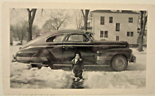 1941 PONTIAC STREAMLINE TORPEDO COUPE, & young kid, b&w photo 6
