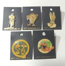 Vtg Warner Bros Lapel Pins Lot Of 5 Gift Creations Taz Bugs Daffy Sylvester  picture