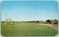 Vtg Iron River Wisconsin WI Rustic Roots Log Cabins 1950s View Postcard picture