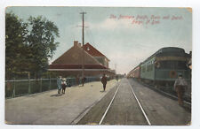 1909 Northern Pacific Train and Depot postcard Fargo ND [s.5585] picture