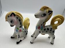Vintage PY Anthropomorphic Ponies Salt Pepper Shakers Kitsch  HTF picture