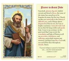 Laminated St. Jude Prayer Holy Card Patron of Hopeless Causes Catholic picture