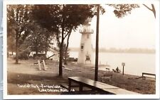 RPPC Tourist Park, Lake Odessa Michigan - Photo Postcard- Lighthouse, See Saw picture