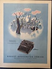 Hermes Typewriter 1947 Print Ad Du Magazine Swiss Christmas X-Mas Snow Donkey picture