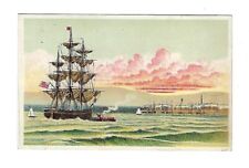 c1890's Stock Trade Card Sail Ship in The Ocean picture