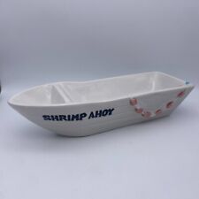 Lillian Vernon Shrimp Ahoy Sushi Boat Ceramic Serving Dip Dish  Bowl picture