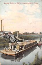 1908 Loading Cotton on Barge Buffalo Bayou Houston TX post card picture