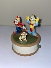 RARE Vintage 1978 MCM Clown Dog Spinning Animated Wind-Up Music Box picture