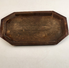 Chase Brass Metal Tray Octagon With Impressed Pattern Vintage 10½