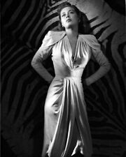 Yvonne De Carlo femme fatale style pose in white dress 8x10 inch photo picture