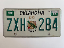1990 Oklahoma License Plate Natural Sticker picture