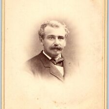c1880s Great Falls Rochester, NH Mustache Man Cabinet Card Photo Etter B9 picture