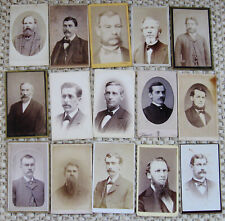 LOT OF 15 VARIOUS ANTIQUE CDV PHOTOS DAPPER MEN ALL WITH NICE BEARDS & MUSTACHES picture