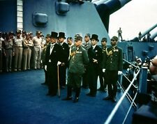 Color Photo Japanese Surrender USS Missouri  WWII WW2 World War Two Tokyo Bay  picture
