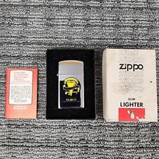 Vtg 1980 Zippo Slim Lighter Unfired with Box Advertising Jones Thibodaux LA  picture