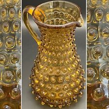 Empoli Amber Brutalist Spiked Hobnail Handcrafted Pitcher Made in Italy 8.5