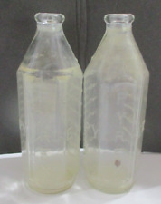 2 Vintage Pyrex 8 oz Clear Glass Baby Bottles picture