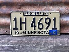 Vintage 1961 Minnesota License Plate Rusted Patina Old Car Antique Tag Auto picture