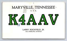 Vintage Ham Radio Amateur QSL QSO Postcard K4AAV Maryville, Tennessee 1955 picture