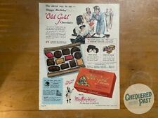 Vintage 1951 OLD GOLD Macrobertson Chocolates Advertisement Confectionary picture